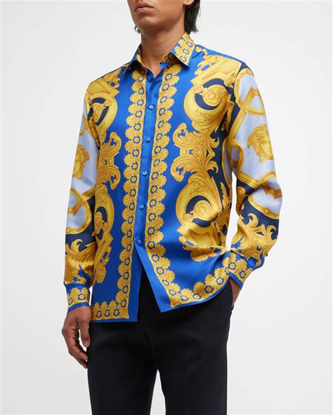 versace silk shirt for men|Versace men silk shirt sale.